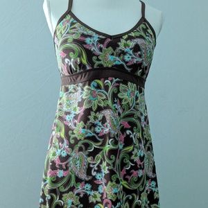 Athleta summer dress - brown/pink/blue/green